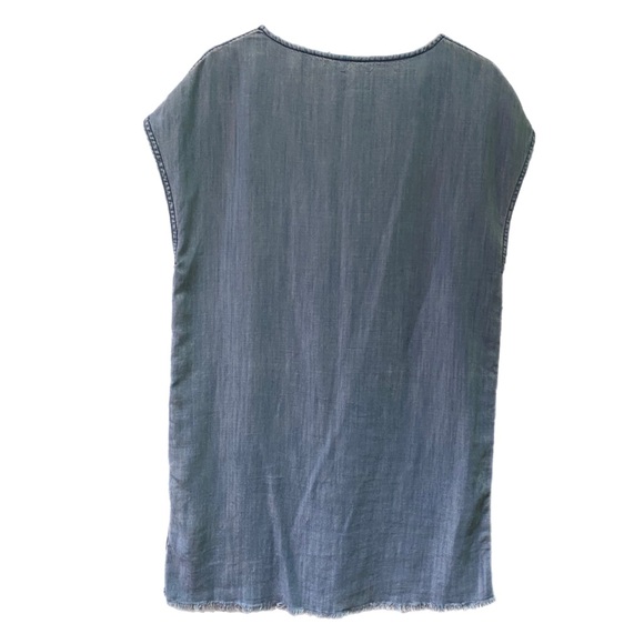Aritzia Wilfred Free Nori Dress Soft Blue Light Wash Pockets Oversized Relaxed - Picture 3 of 6
